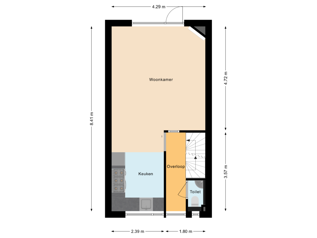 Bekijk plattegrond van Eerste verdieping van Clausstraat 4