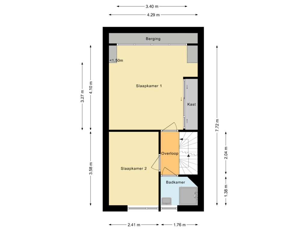 Bekijk plattegrond van Tweede verdieping van Clausstraat 4