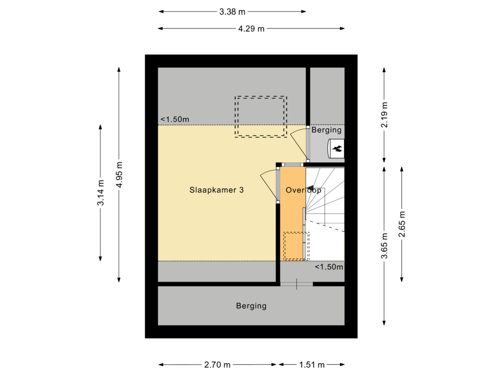 Bekijk plattegrond van Derde verdieping van Clausstraat 4