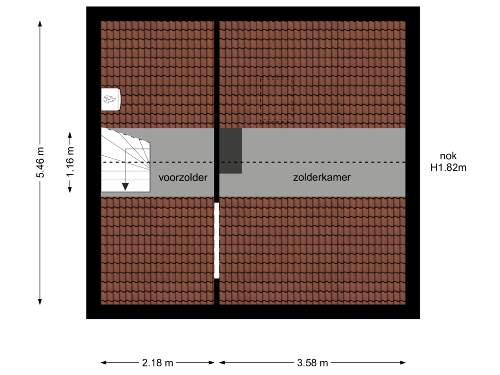 Bekijk plattegrond van Zolder van Vorsterstraat 32