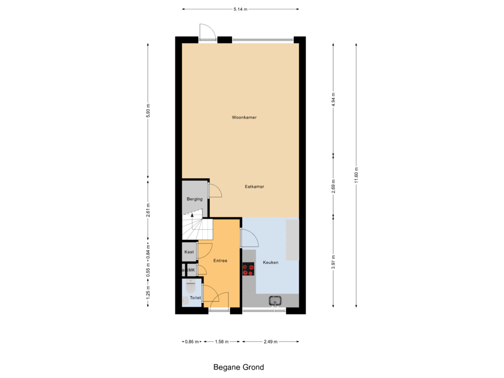 View floorplan of Begane Grond of Boogoort 50