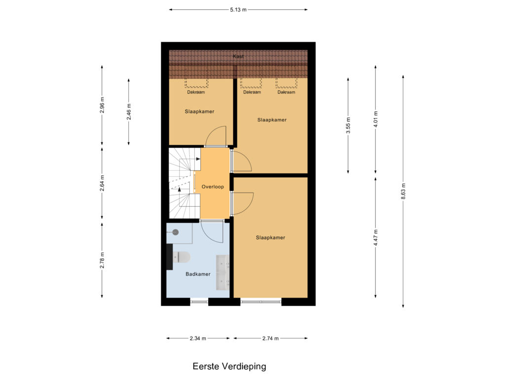 View floorplan of Eerste Verdieping of Boogoort 50