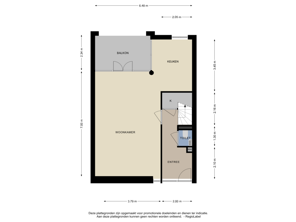 Bekijk plattegrond van BEGANE GROND van Dorpsstraat 38-B