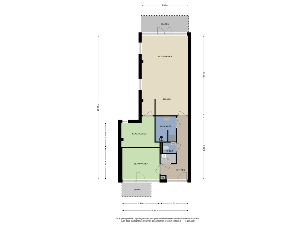 View floorplan of BEGANE GROND of Dorpsstraat 38-C