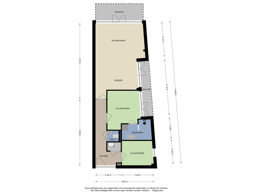 View floorplan of BEGANE GROND of Dorpsstraat 38-D