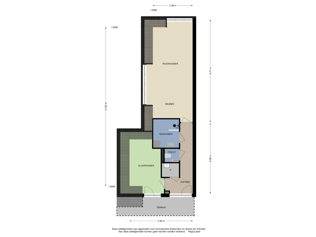 Bekijk plattegrond van BEGANE GROND van Dorpsstraat 38-E