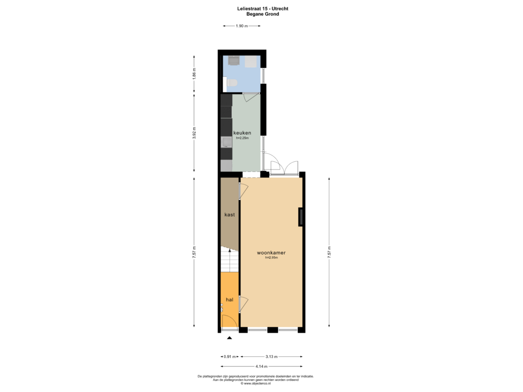 View floorplan of Begane Grond of Leliestraat 15