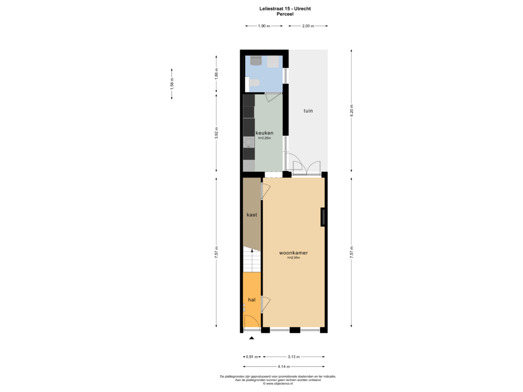 View floorplan of Perceel of Leliestraat 15