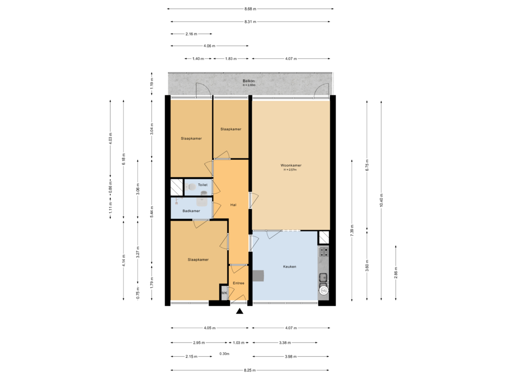 Bekijk plattegrond van Appartement van Groenlinglaan 42