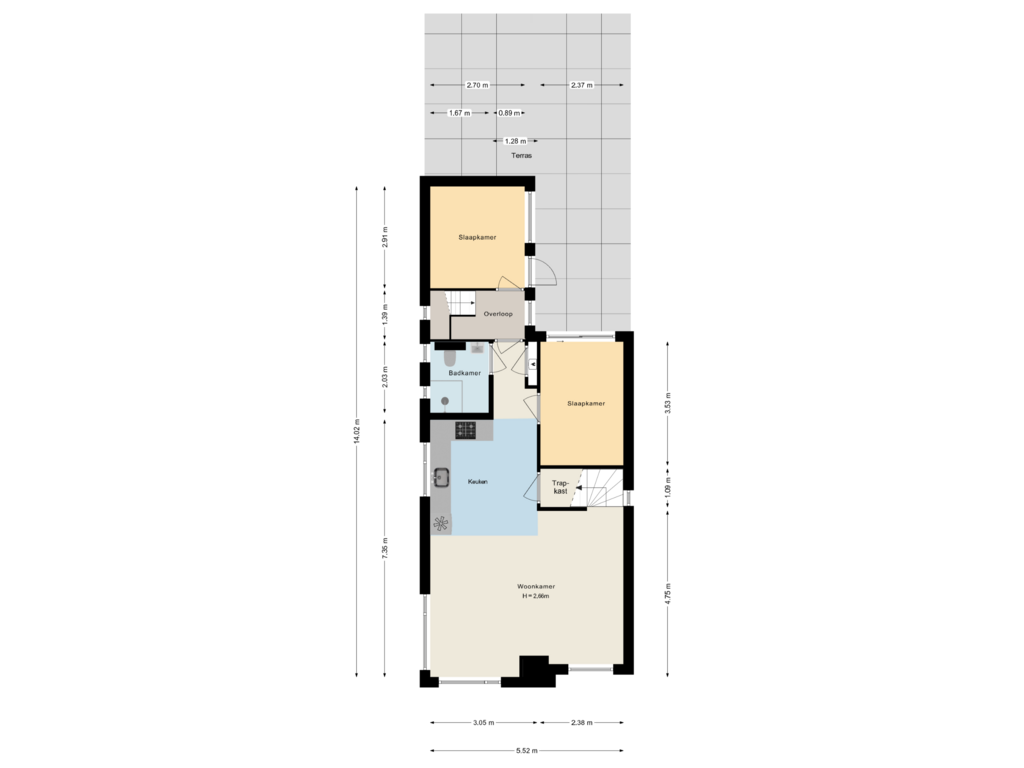 Bekijk plattegrond van Woonverdieping van Ooievaarstraat 4