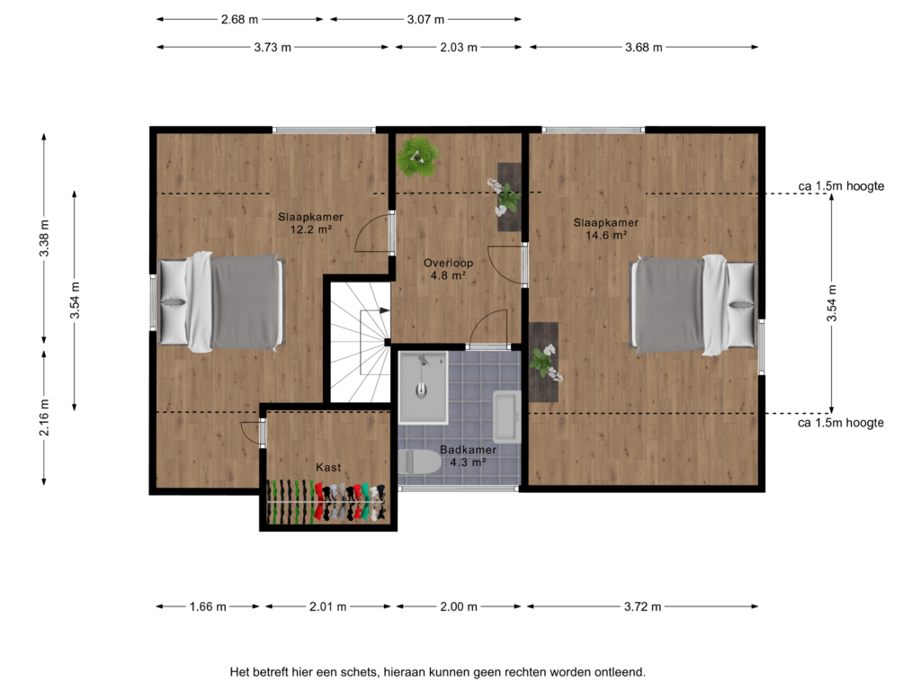 Bekijk plattegrond van 1e verdieping van Watertorenstraat 41