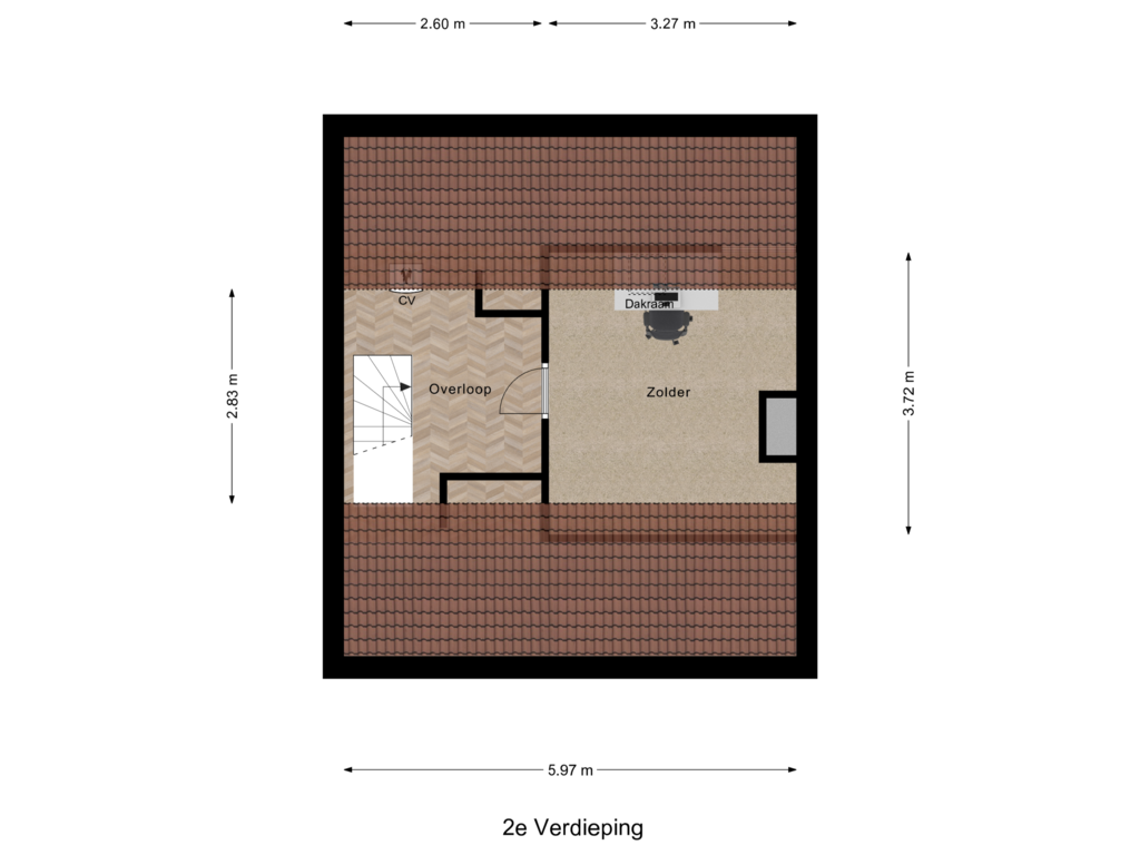 Bekijk plattegrond van 2e Verdieping van Brakelstraat 3