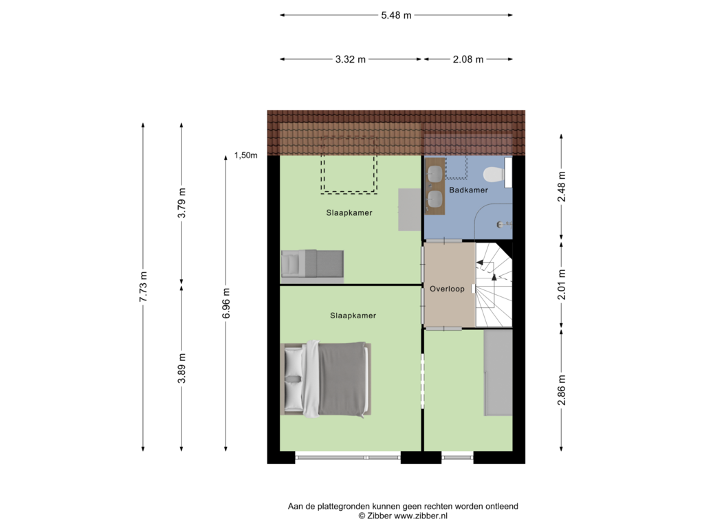 View floorplan of Eerste Verdieping of Gazellelaan 30