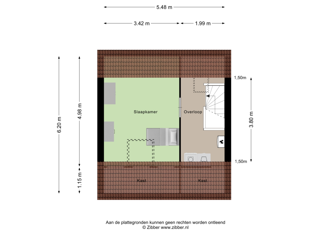 View floorplan of Tweede Verdieping of Gazellelaan 30