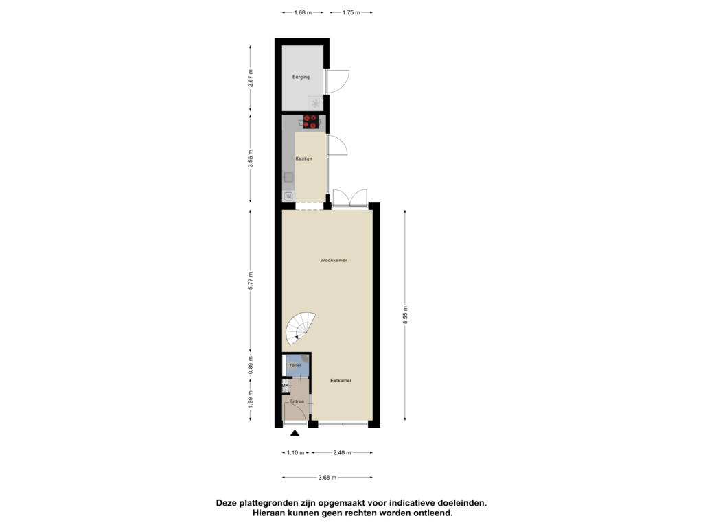 View floorplan of Begane grond of Cornelis Ketelstraat 3