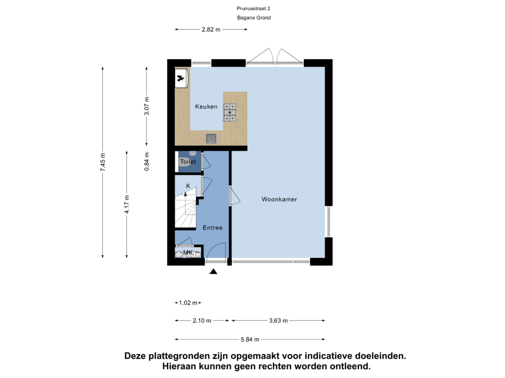 Bekijk plattegrond van Begane Grond van Prunusstraat 2