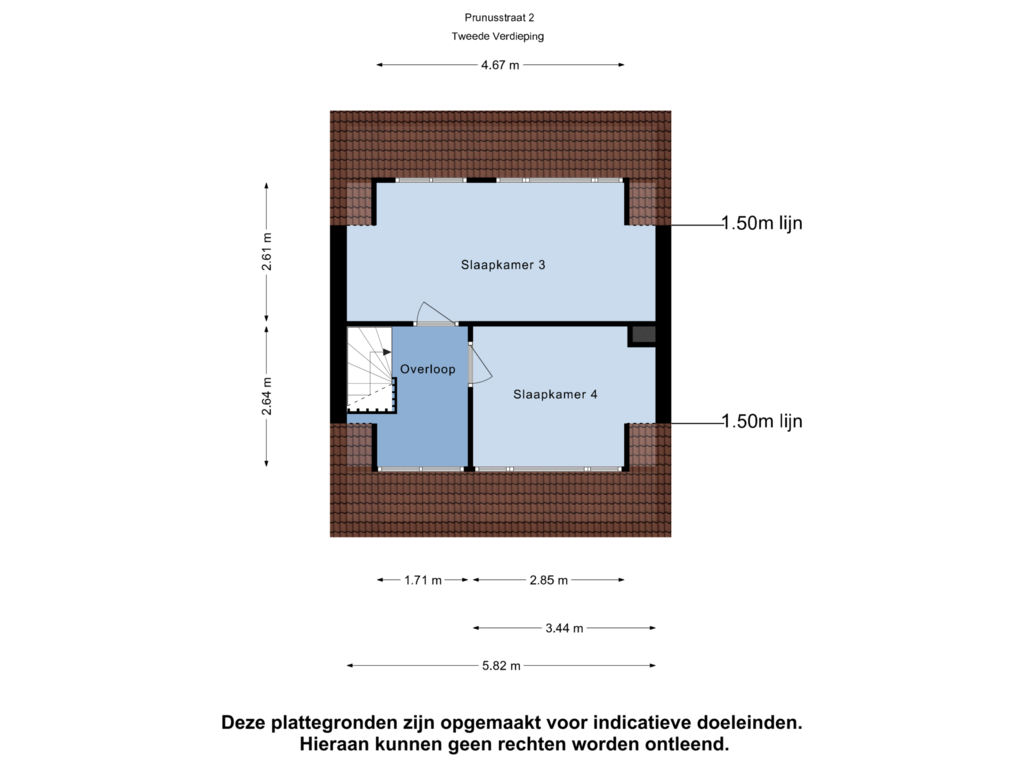 Bekijk plattegrond van Tweede Verdieping van Prunusstraat 2