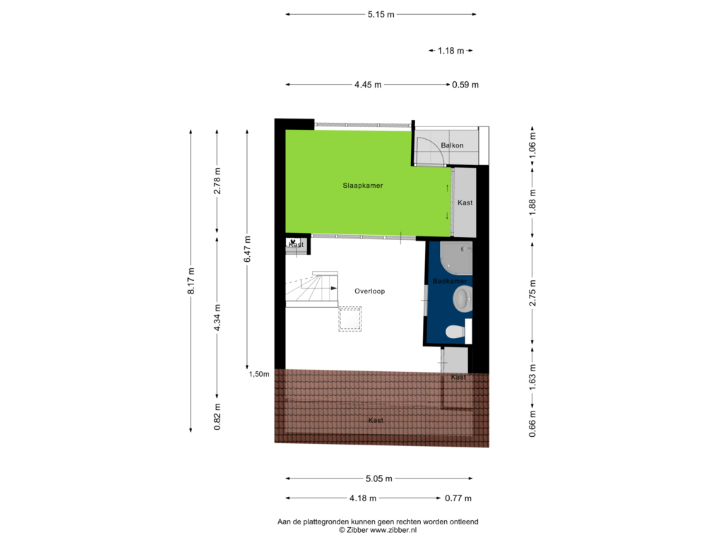 Bekijk plattegrond van Eerste Verdieping van Zuideinde 88