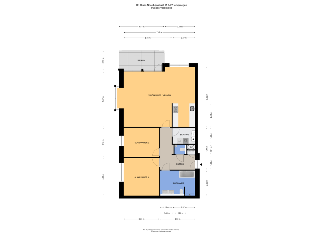 Bekijk plattegrond van Tweede Verdieping van Dr. Claas Noorduijnstraat 11-A27