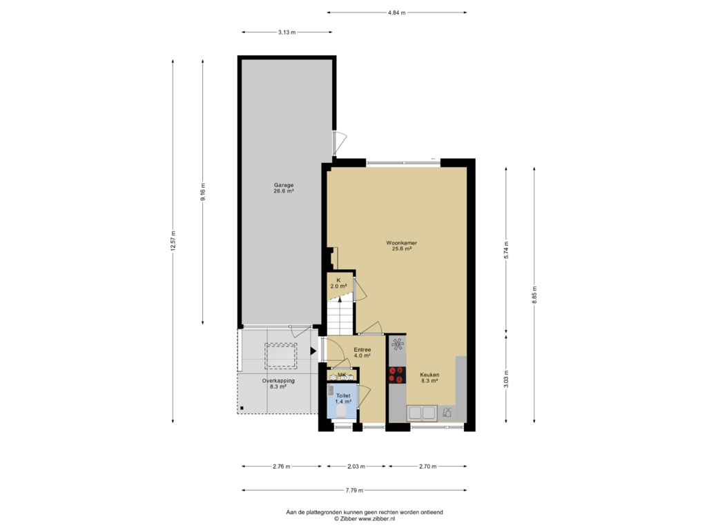 View floorplan of Begane Grond of Rubensstraat 125