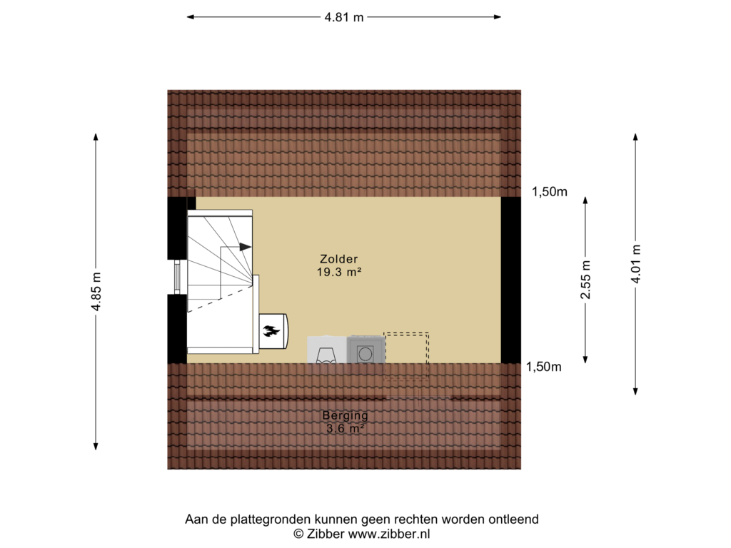 View floorplan of Tweede Verdieping of Rubensstraat 125