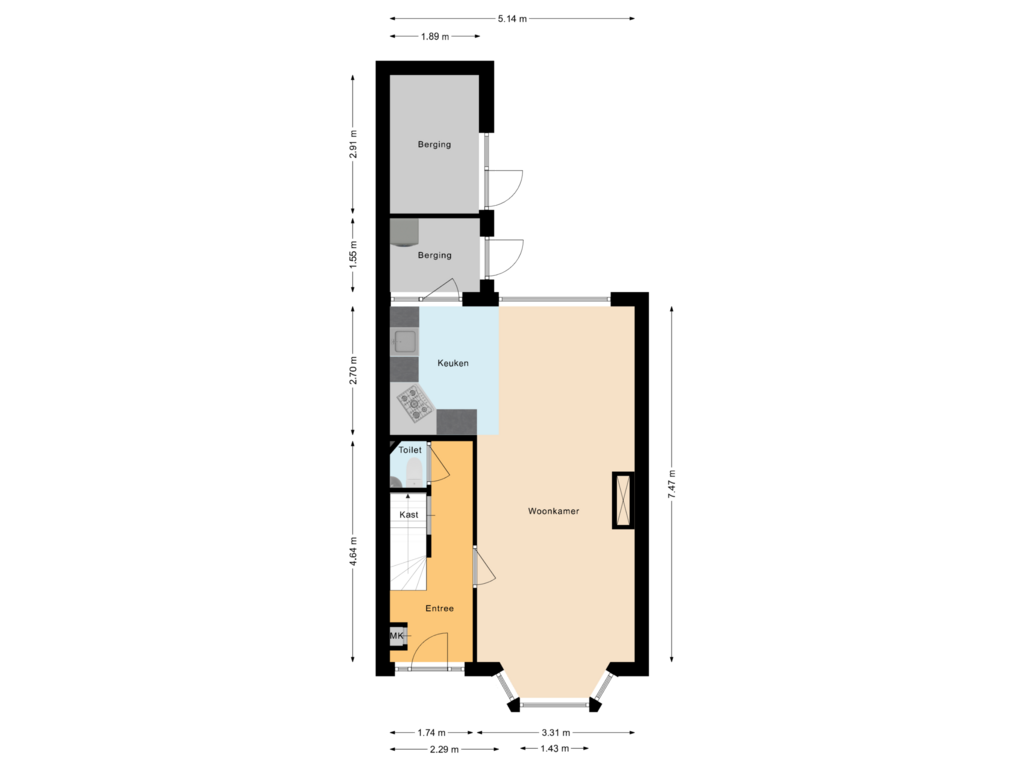 Bekijk plattegrond van Begane grond van Seramstraat 2