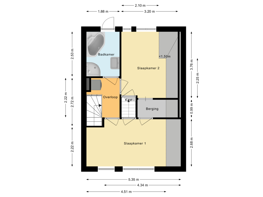 Bekijk plattegrond van Eerste verdieping van Seramstraat 2