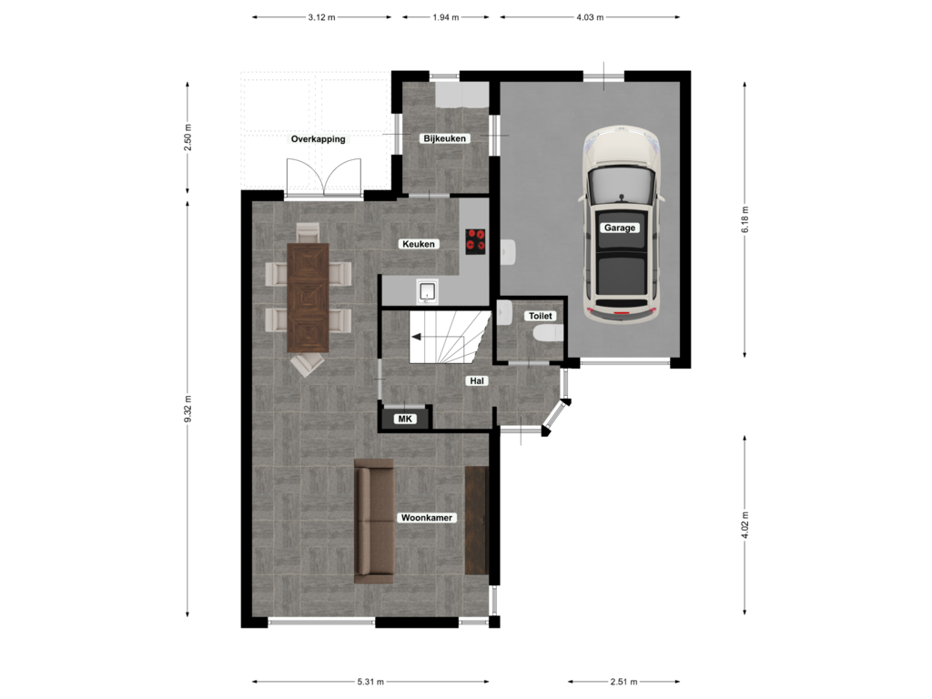 View floorplan of First floor of John Erkensstraat 4