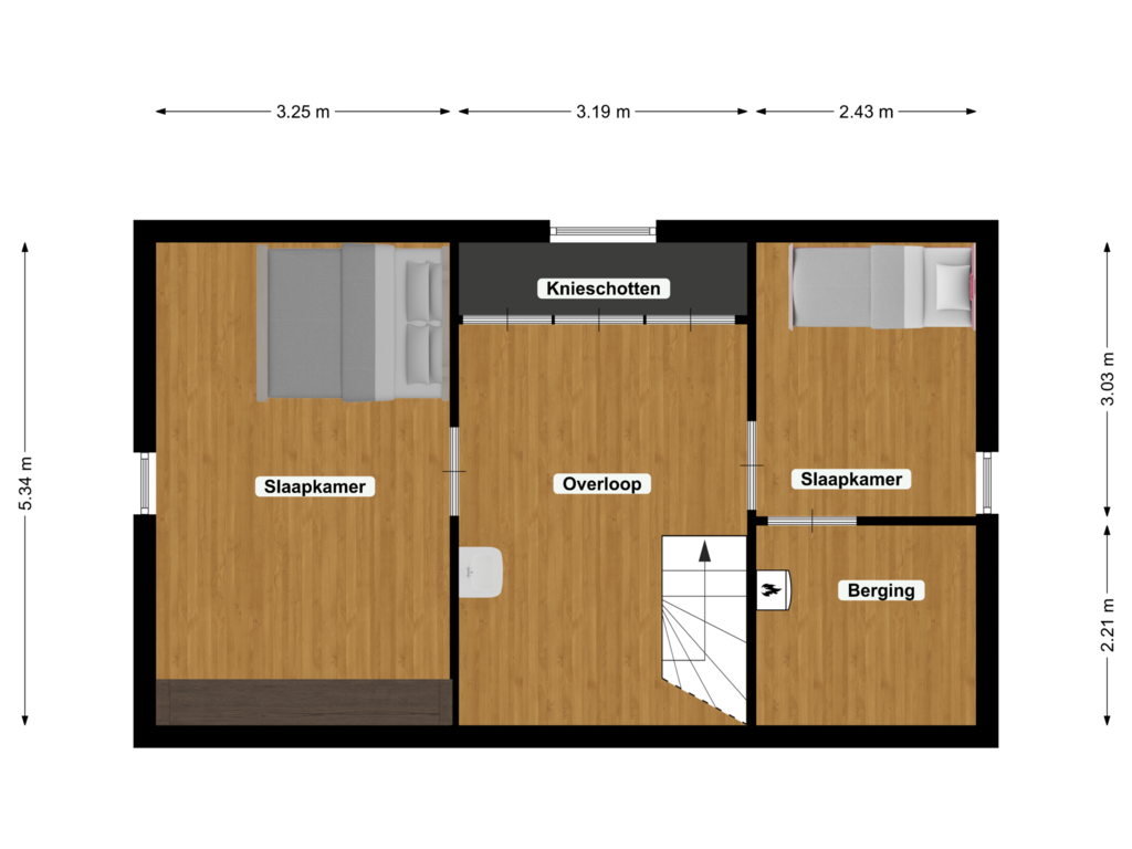 View floorplan of Floor 2 of John Erkensstraat 4