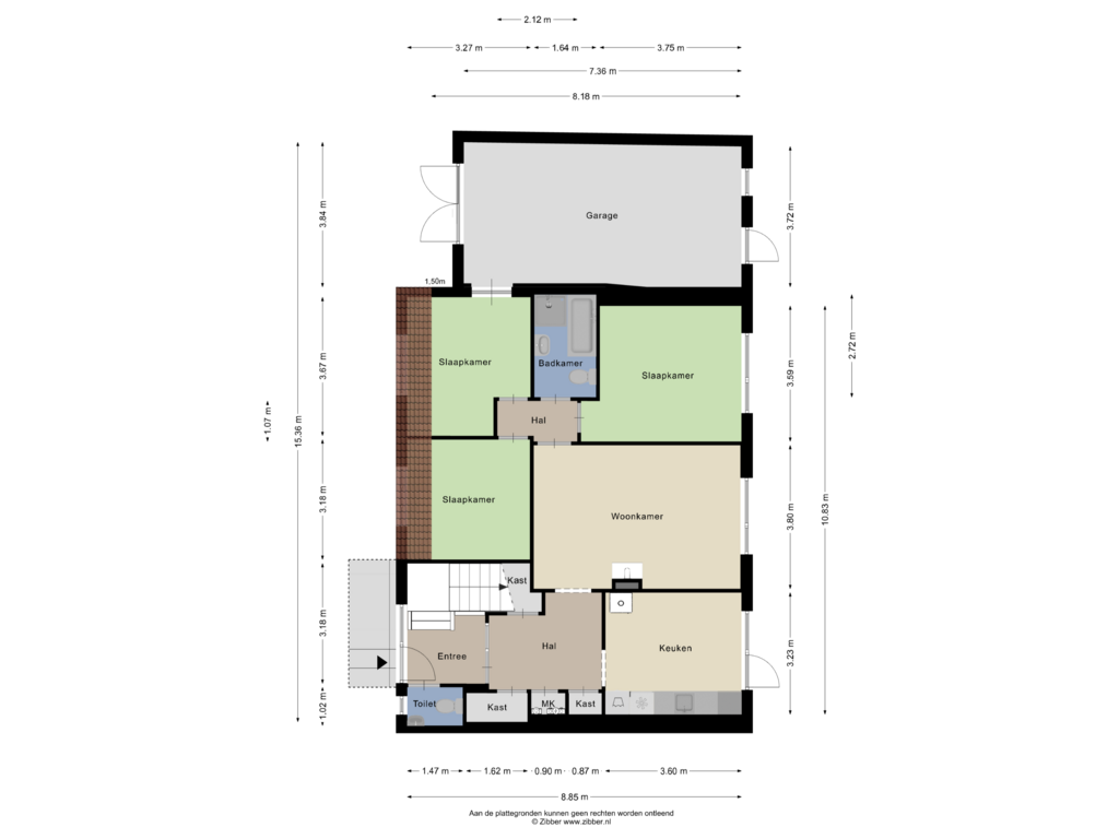 Bekijk plattegrond van Begane grond van Saltshof 1015