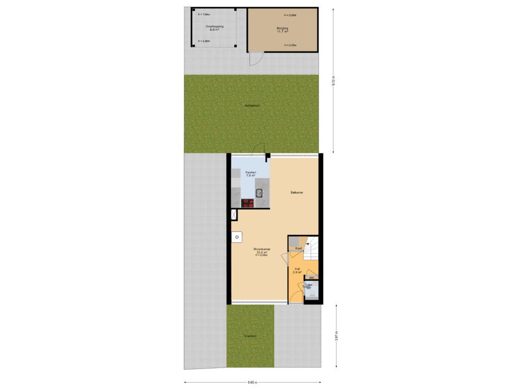 View floorplan of Situatie of Ulbe van Houtenstrjitte 82