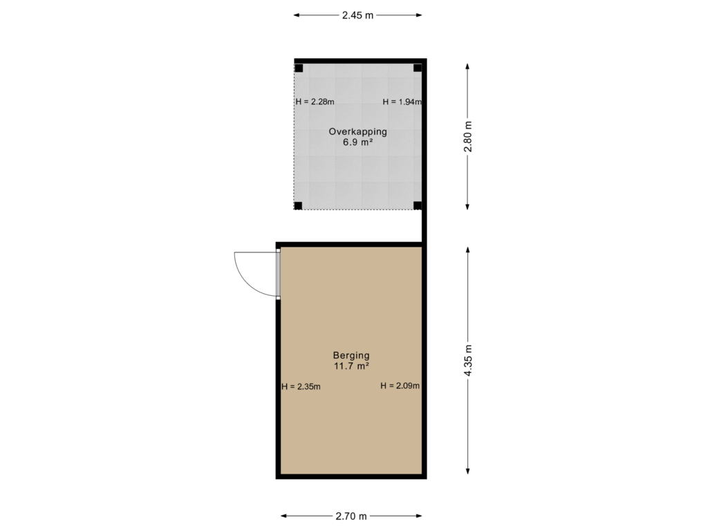 View floorplan of Berging of Ulbe van Houtenstrjitte 82