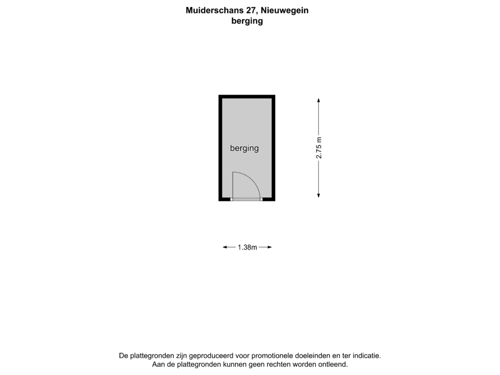 View floorplan of Berging of Muiderschans 27