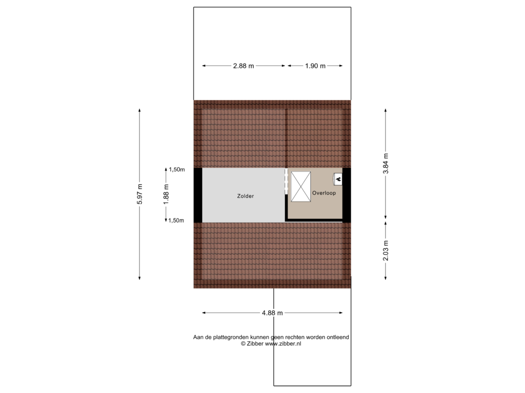 View floorplan of Zolder of Kajuit 29