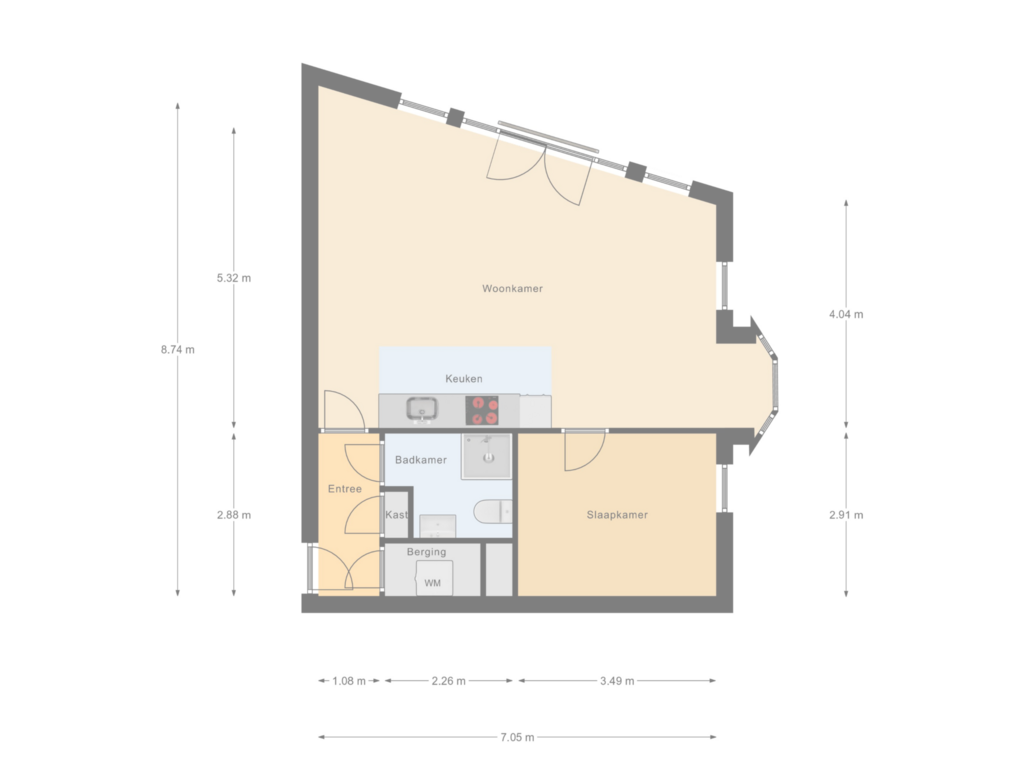 Bekijk plattegrond van Appartement van Kleine Noord 73