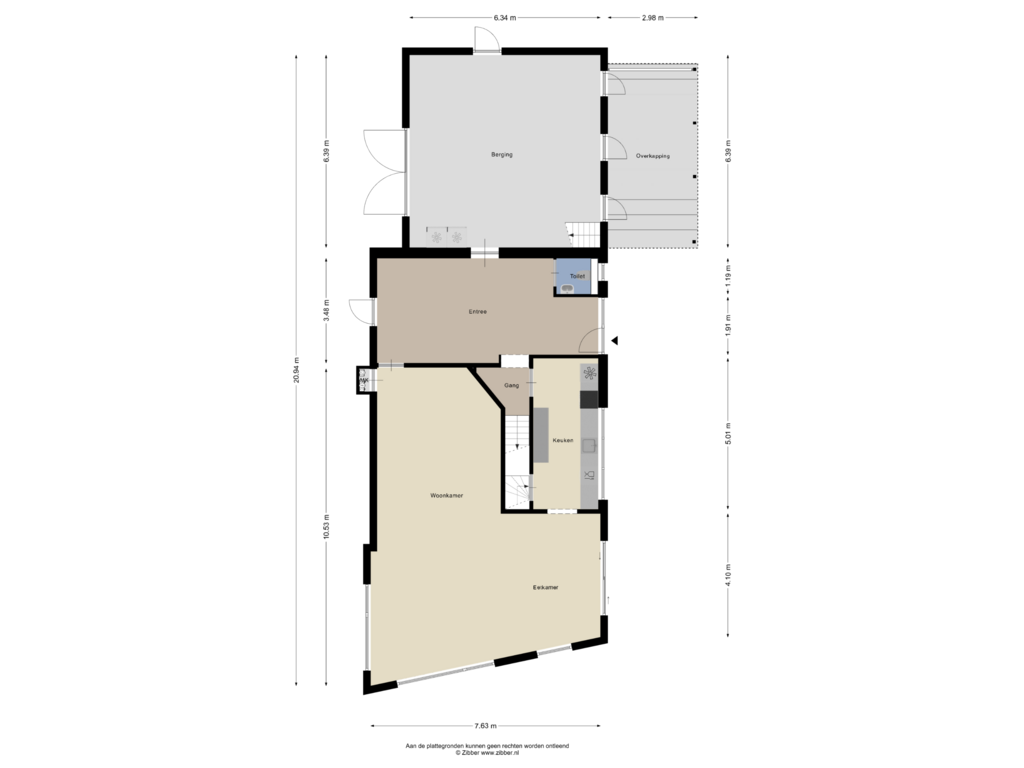 Bekijk plattegrond van Begane grond van Burgemeester Leenstraat 23