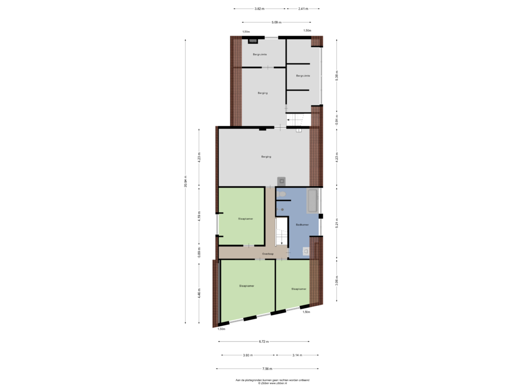 Bekijk plattegrond van Eerste verdieping van Burgemeester Leenstraat 23