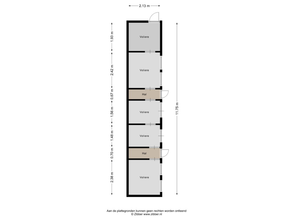 Bekijk plattegrond van Voliere van Burgemeester Leenstraat 23