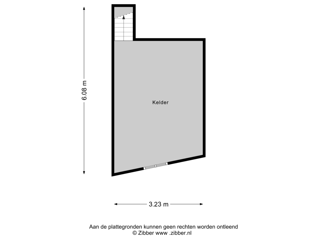 Bekijk plattegrond van Kelder van Burgemeester Leenstraat 23