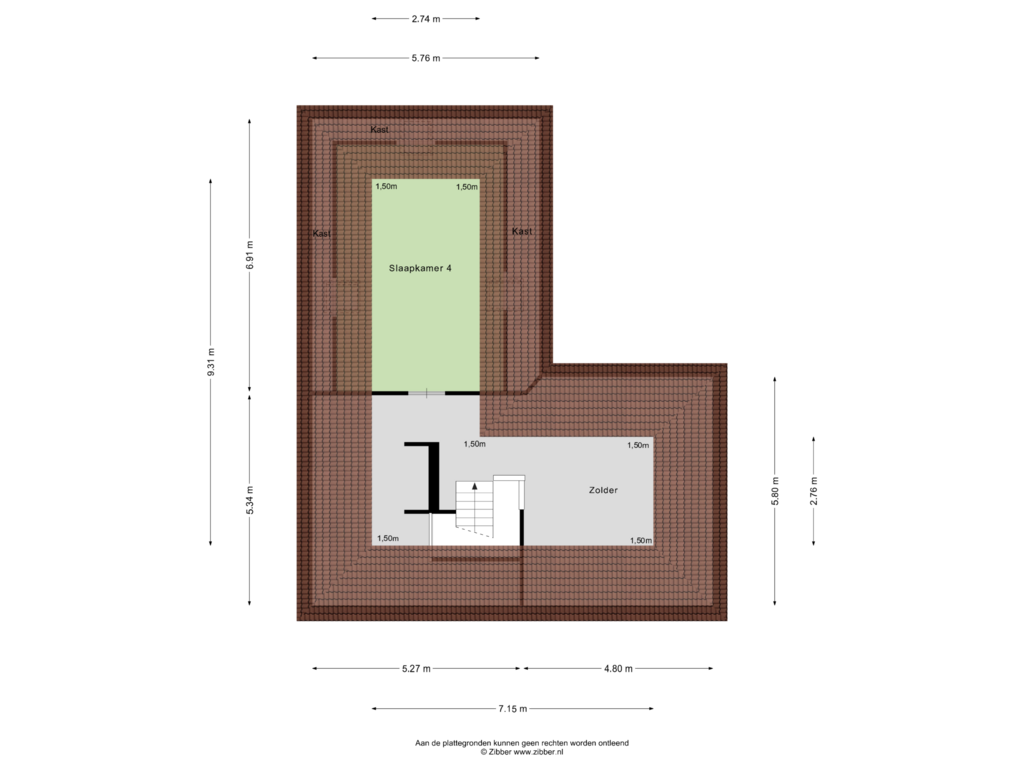 View floorplan of Tweede verdieping of Hoek 6