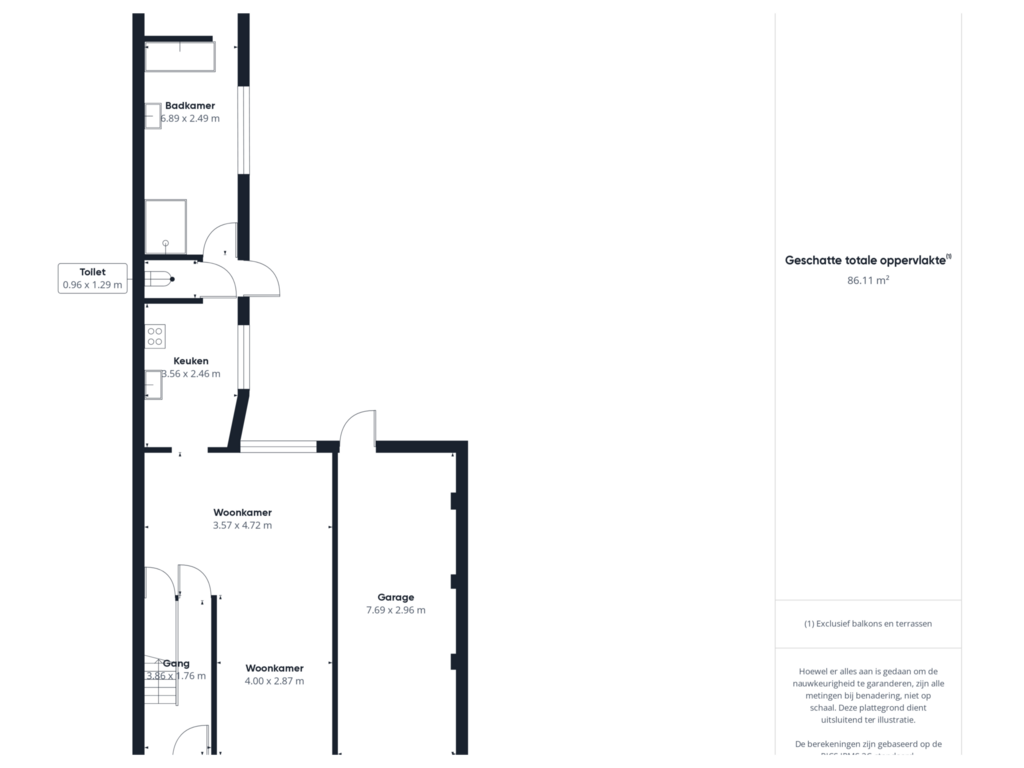 View floorplan of Begane grond of Kloosterlaan 67