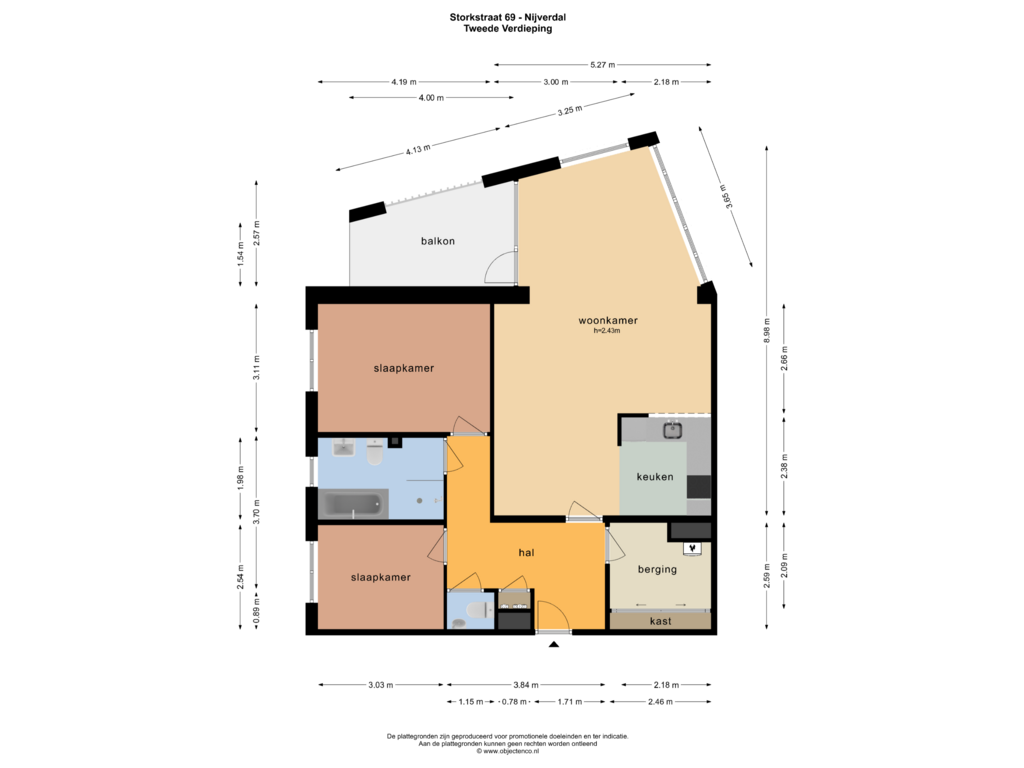 Bekijk plattegrond van TWEEDE VERDIEPING van Storkstraat 69