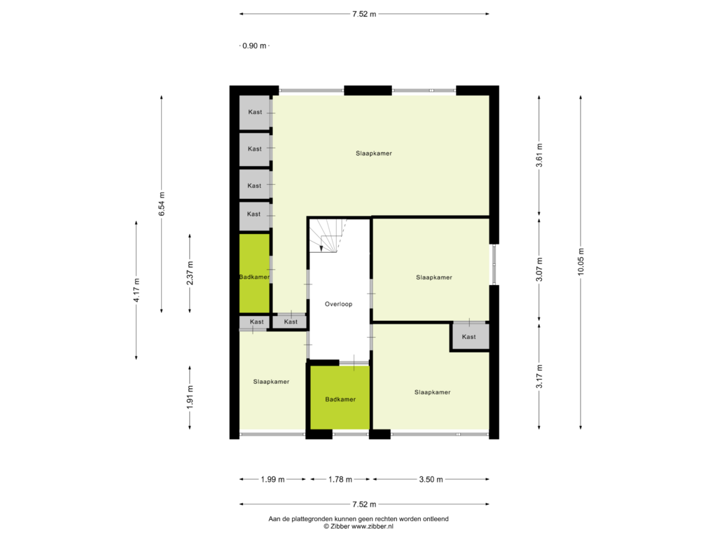 View floorplan of Eerste verdieping of Zandstraat 10