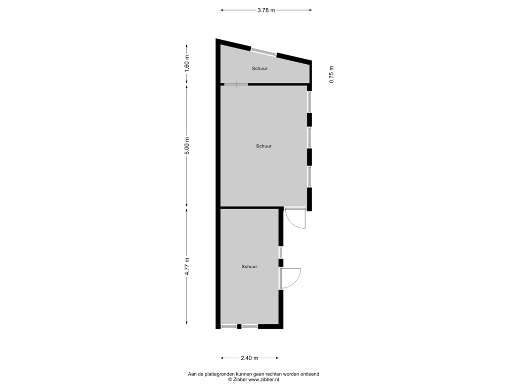 View floorplan of Schuur of Zandstraat 10