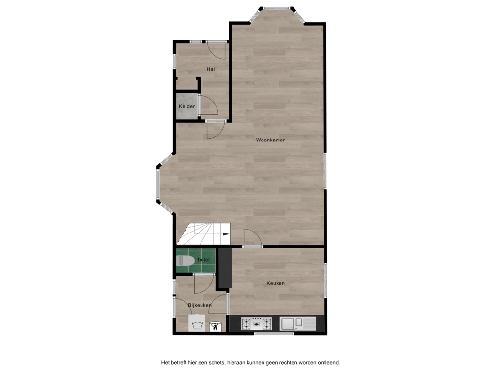 Bekijk plattegrond van Begane grond van Middenstraat 119