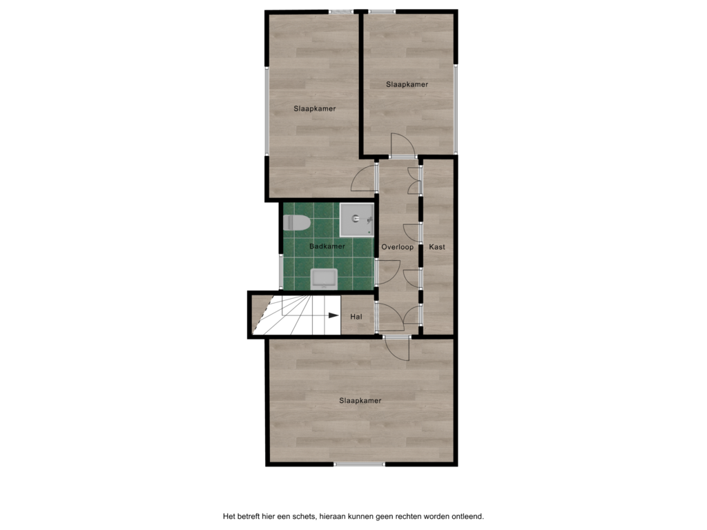 Bekijk plattegrond van 1e verdieping van Middenstraat 119