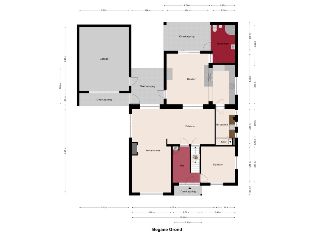 Bekijk plattegrond van Begane Grond van Rietstraat 43-A