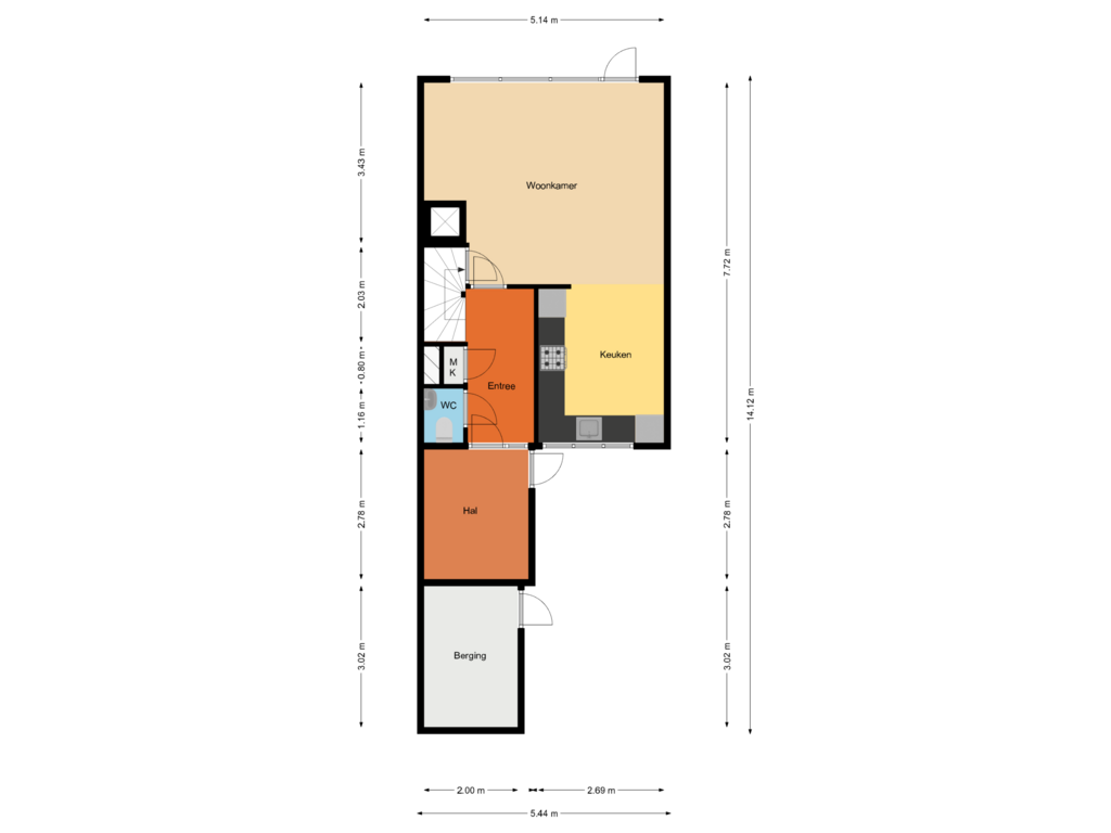 Bekijk plattegrond van Begane grond van Meubelmaker 17