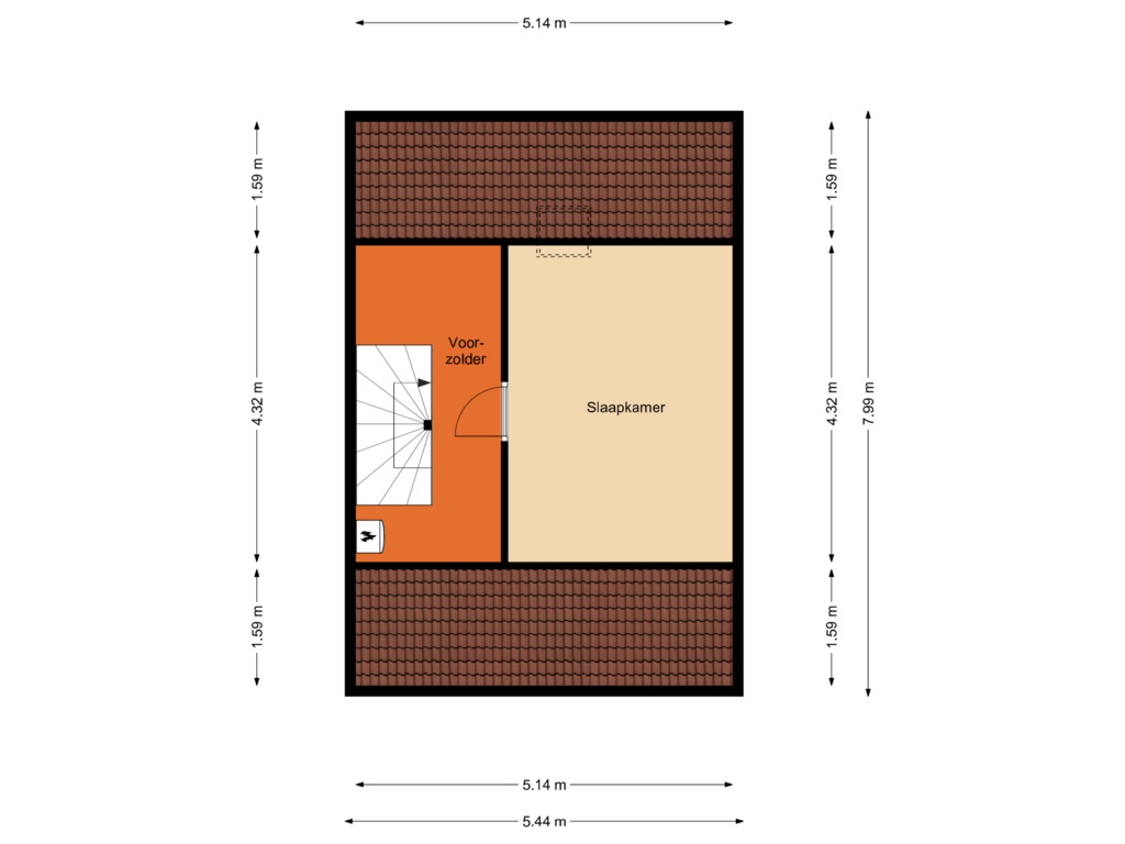 Bekijk plattegrond van Tweede verdieping van Meubelmaker 17