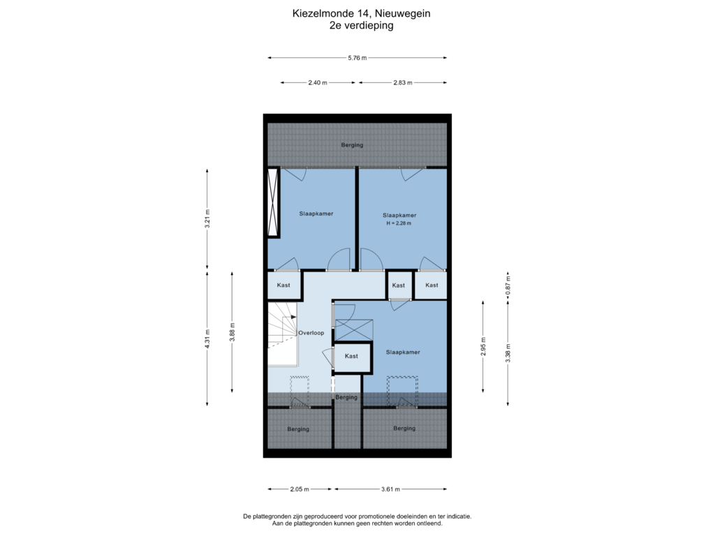 Bekijk plattegrond van 2e verdieping van Kiezelmonde 14